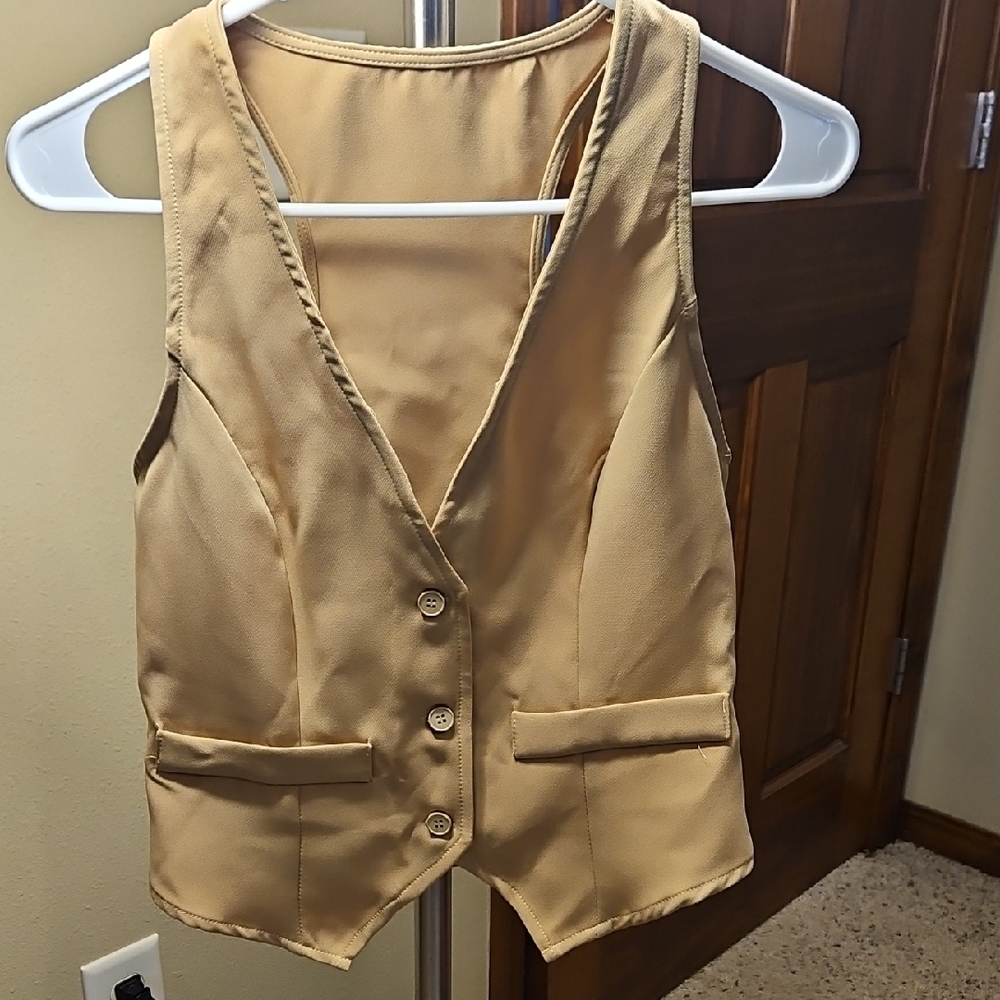 Tan Button-Up Vest
